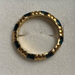 Gold and Green Women's Avon Ring Costume Size 8